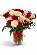 Classic Red & Ivory Roses