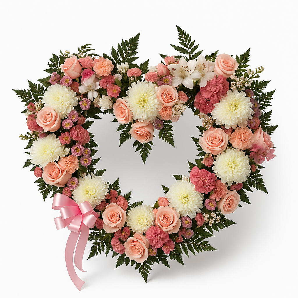 Blush Heart Tribute Wreath