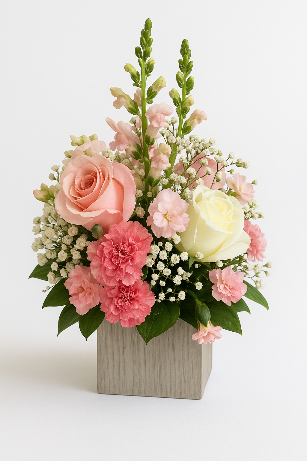 Soft Petals Cube Bouquet