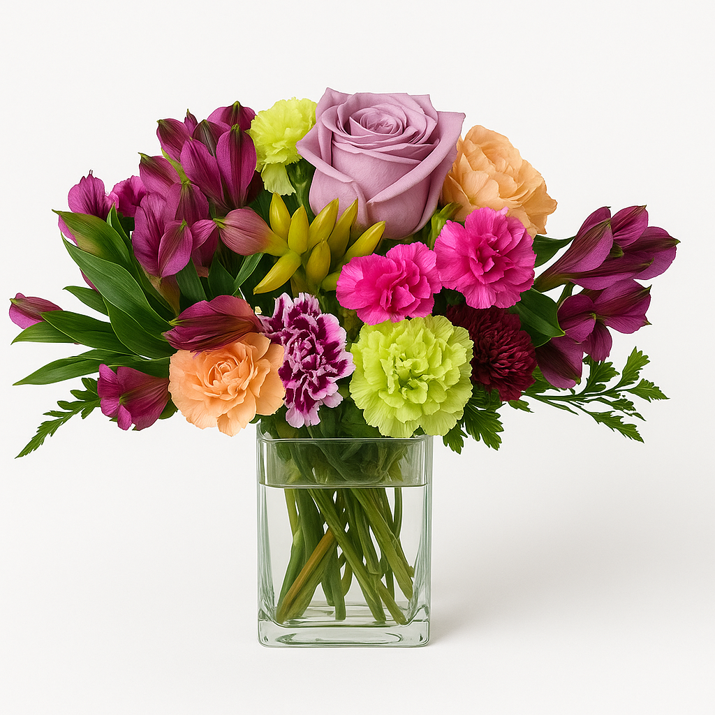 Lavender Garden Glass Cube