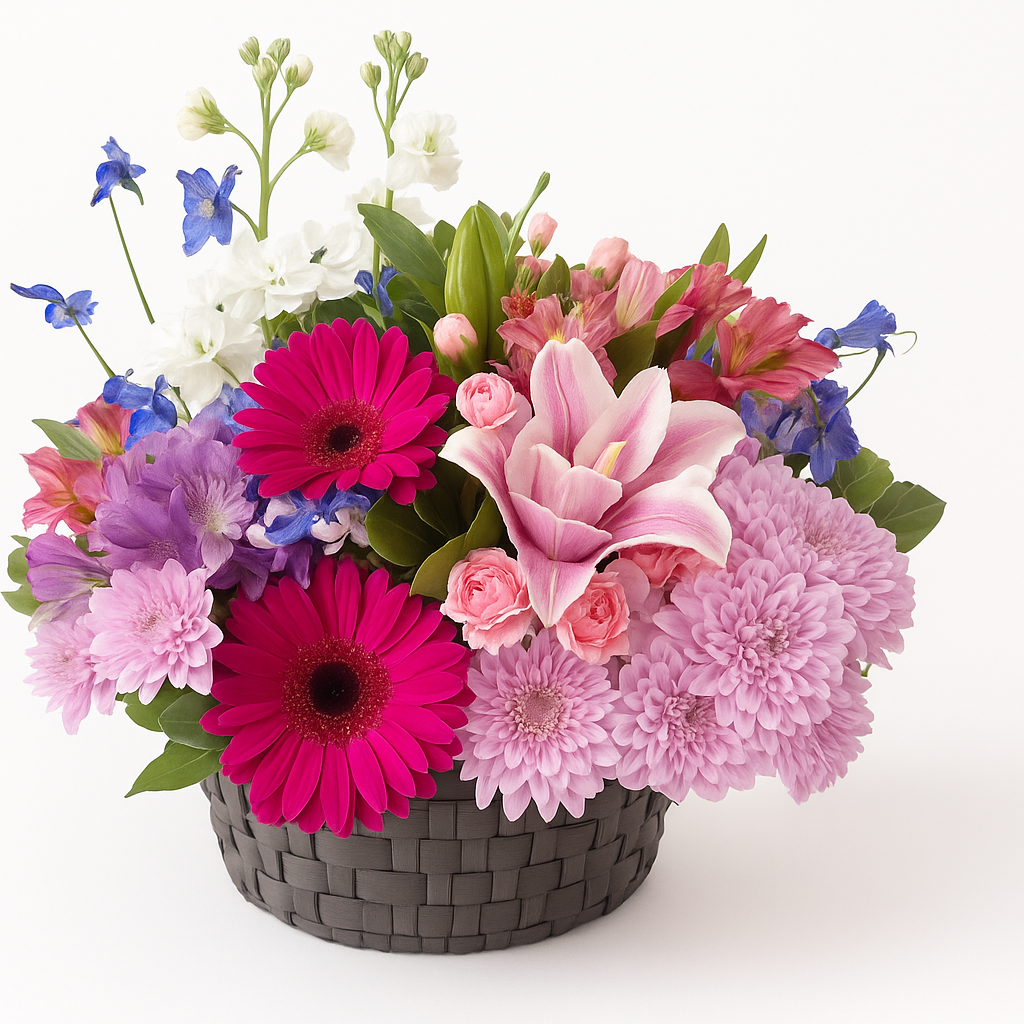 Jewel-Tone Basket Blooms